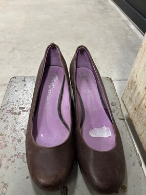 Jeffrey Campbell Brown Leather Ballet Flats with Purple Insole